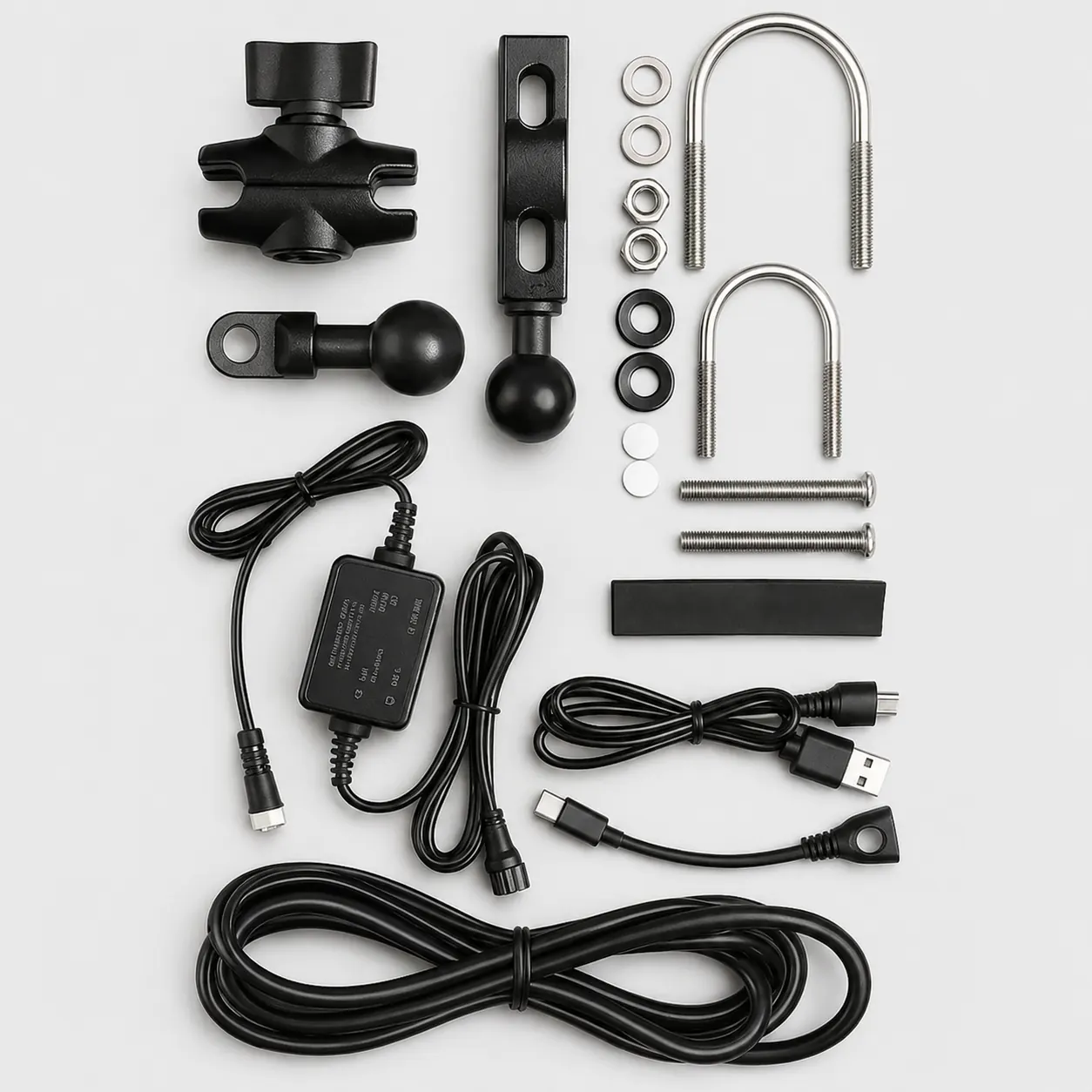 Kit completo de acessórios e cabos do multimídia MaxMotos